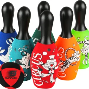sunflex sport Zirkus Bowling Set 7-teilig mit Aufbewahrungstasche Schneller Versand