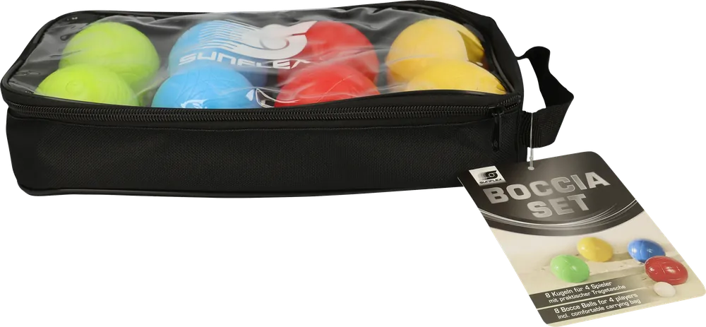 sunflex sport Boccia Set für bis zu 4 Spielern mit 8 Bocciakugeln in Nylontasche Wochenendangebot