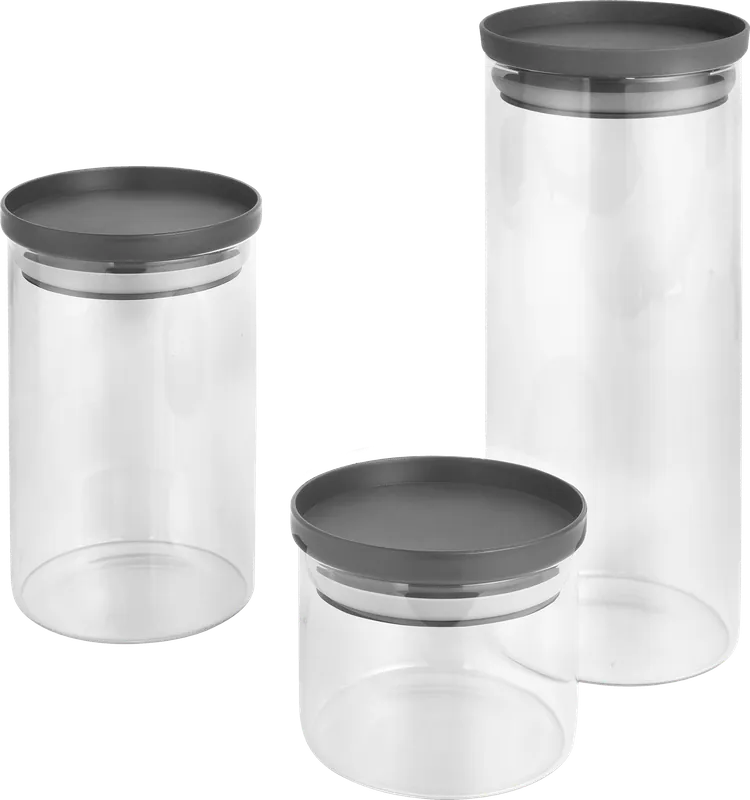 Beliebt Metaltex Aroma Line Vorratsdosen rund aus Glas 3-er Set 450 / 1000 / 1500 ml