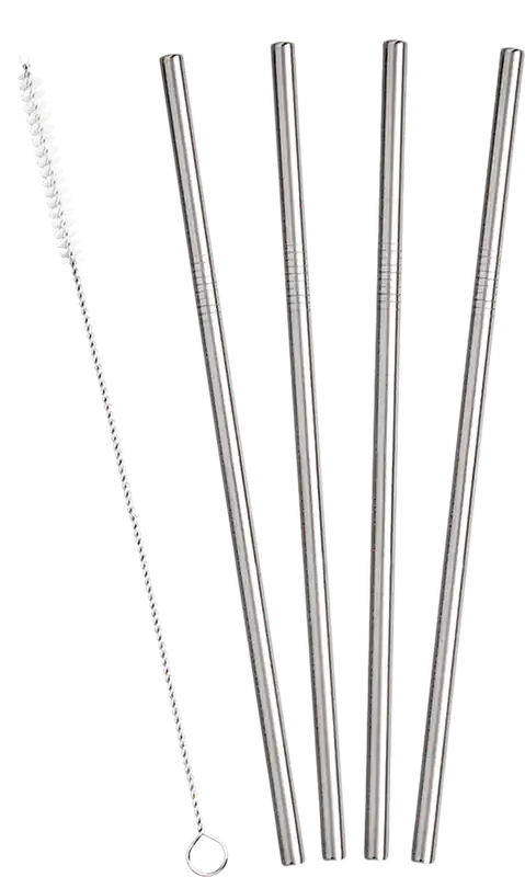 Neue Kollektion Metaltex Inox Trinkhalm Set 4 teilig inklusive Reinigungsbürste