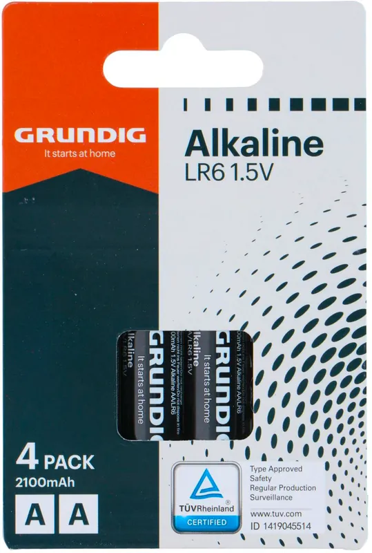 Letzte Chance Grundig Alkaline Batterie Mignon AA LR6 1,5 V / 2100 mAh 4-er Pack