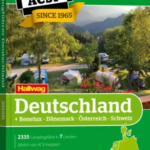 Günstig ACSI Campingführer Deutschland / Benelux / Dänemark / Österreich / Schweiz 2026 mit CampingCard Ermäßigungskarte