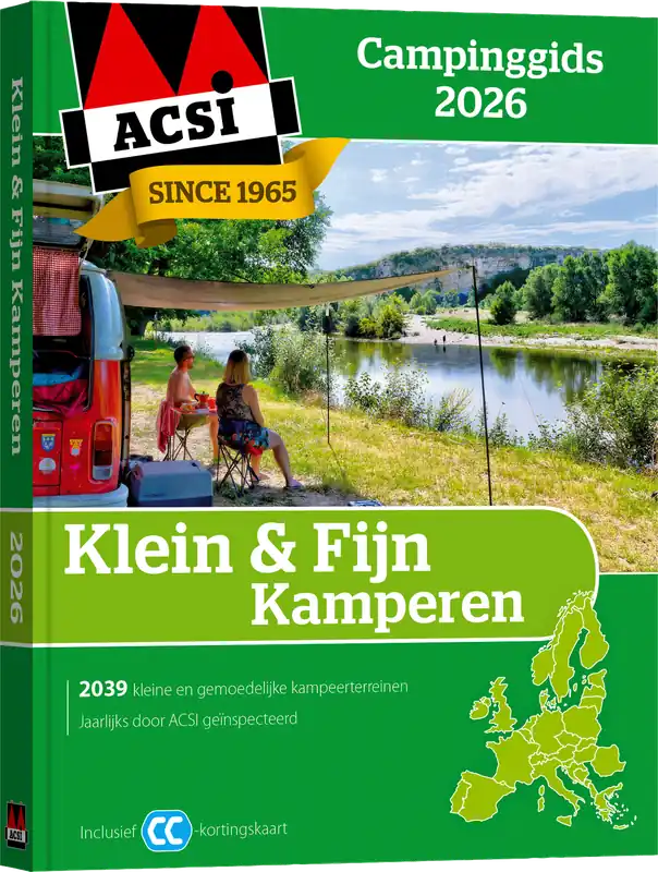 Neue Kollektion ACSI Klein & Fein Campingführer 2026 mit CampingCard Ermäßigungskarte Sprache Niederländisch