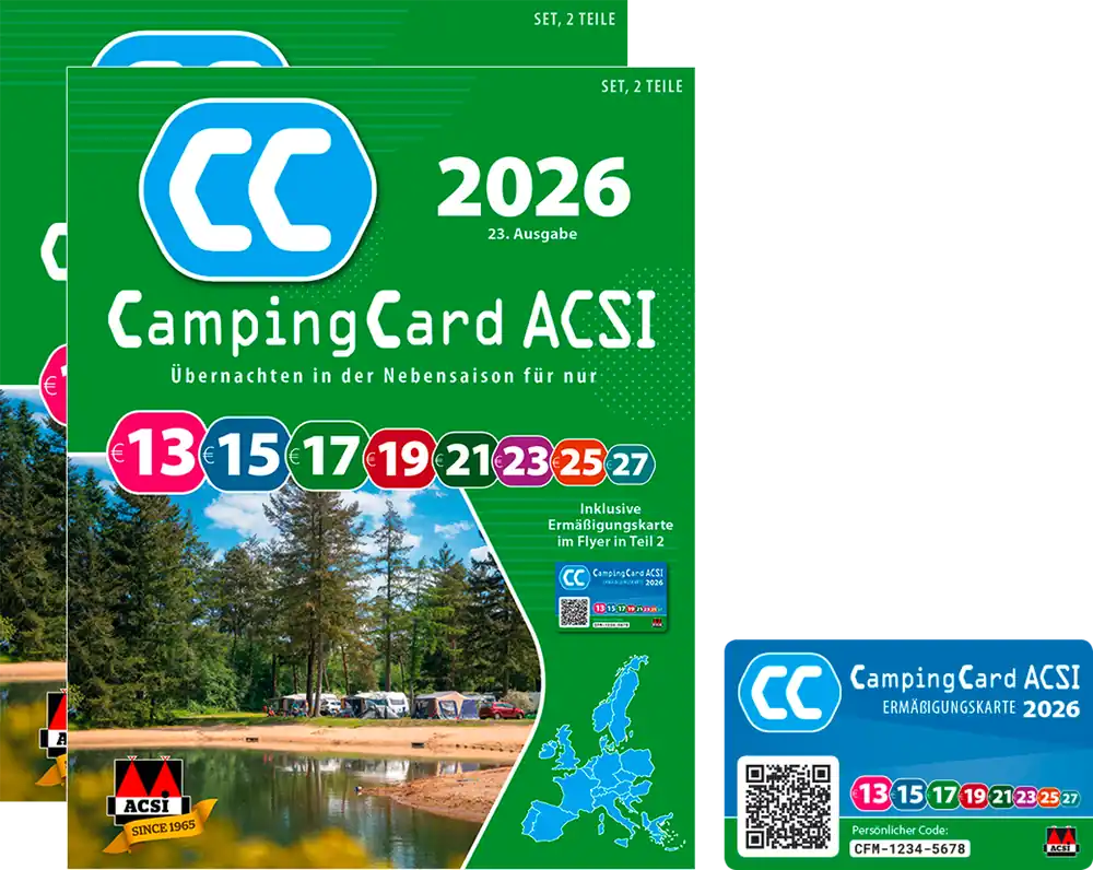 Bestpreis ACSI Campingführer 2026 mit CampingCard Ermäßigungskarte (Deutsch)