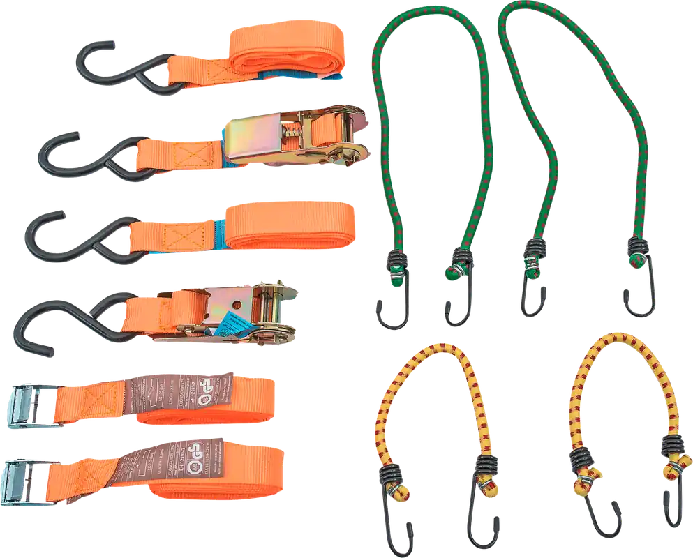 SWG Ladungssicherungsset 8-teilig mit 4x Gepäckspannern / 4x Zurrgurte Angebot