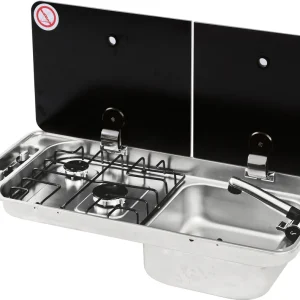 Super-Preis CAN 2-flammige Gaskocher-Spülkombination mit Spüle 716 x 340 x 150 mm