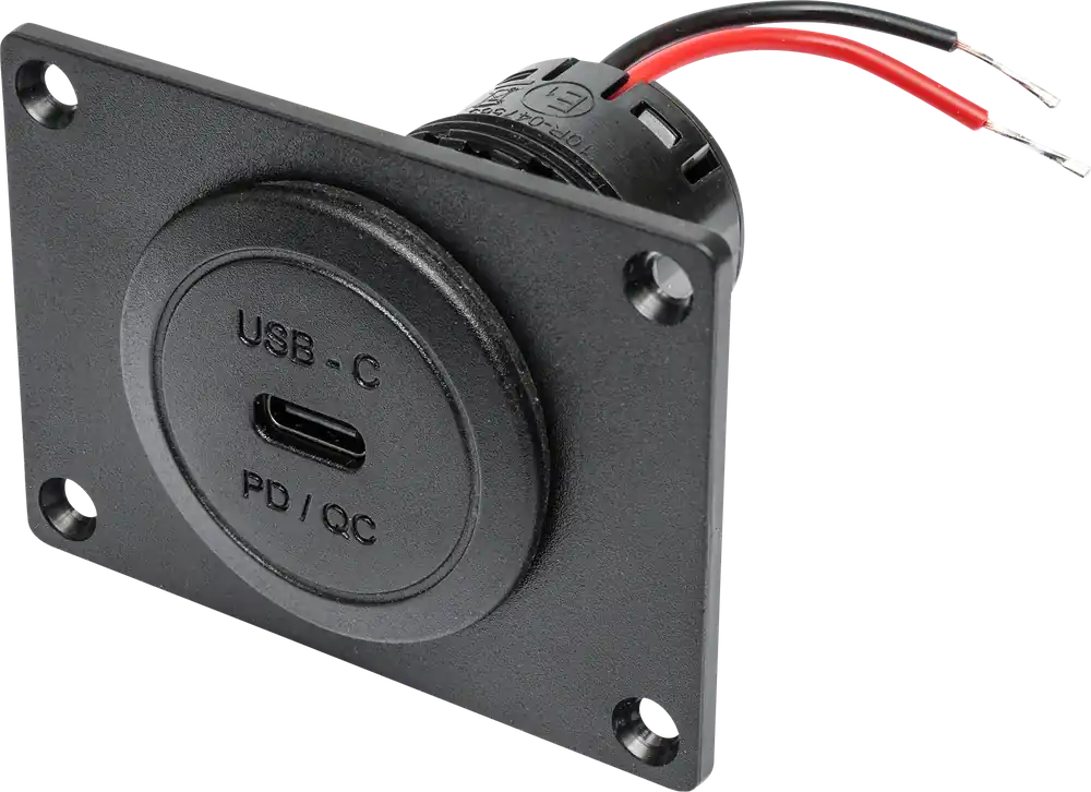 Bestpreis ProCar USB-C Einbausteckdose mit Montageplatte 12 / 24 V