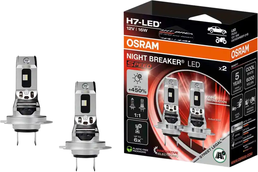 Online Kaufen Osram Night Breaker LED Speed H7 450 LED Autoscheinwerferlampe mit 240 m Leuchtweite