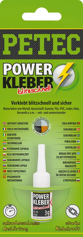 Wochenendangebot Petec Power Kleber blitzschnell Sekundenkleber 3 g