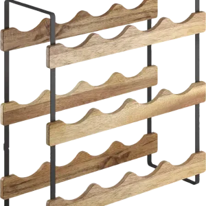 Markenware Metaltex York LAVA Flaschenregal 3-Etagen aus Akazienholz 39 x 15 x 36 cm