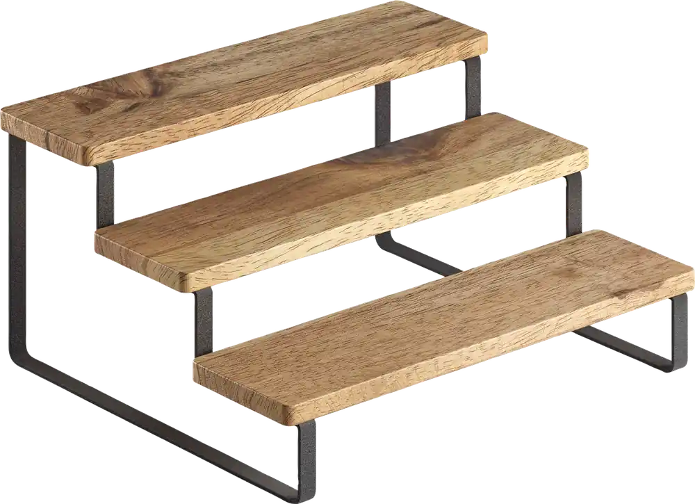 Top-Angebot Metaltex York LAVA Gewürzregal 3 Stufen Treppen Design aus Akazienholz 27 x 23 x 13 cm