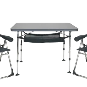 Crespo AL/213-CTM-40 Campingmöbel-Set 3-teilig mit höhenverstellbarem Tisch / 2 Klappstühlen / Tragetasche Garantierte Lieferung