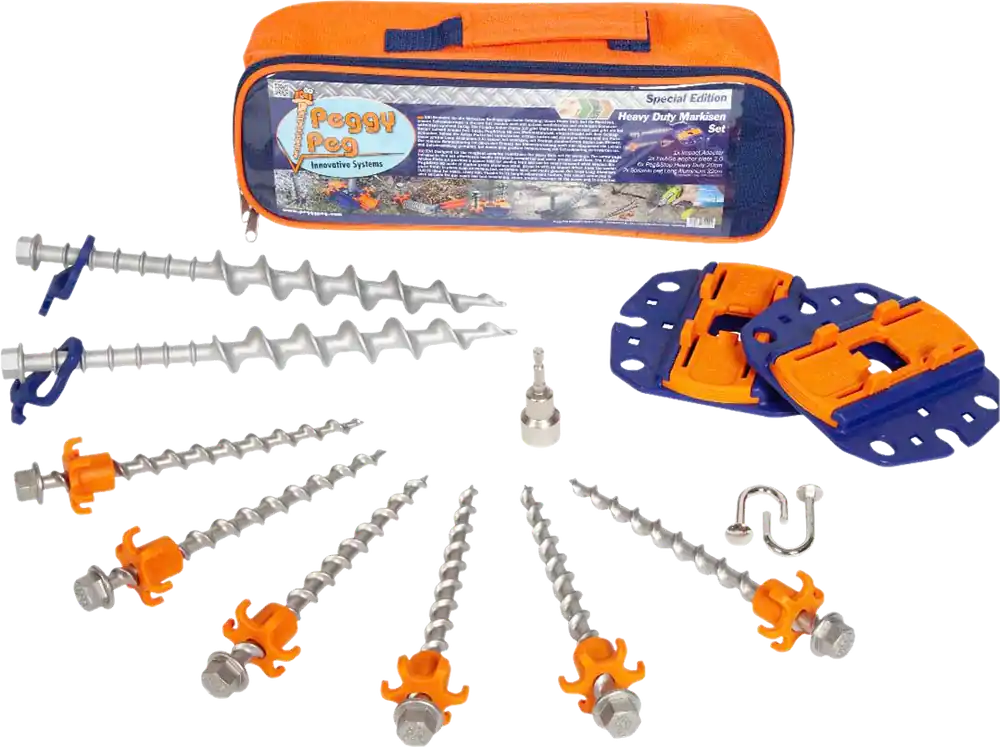 Peggy Peg HP99 Heavy Duty Markisen Set inklusive Tasche Preis Gesenkt