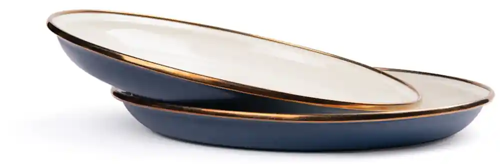 Barebones Enamel Emaillen Salattellerset 2 teilig blau Billig