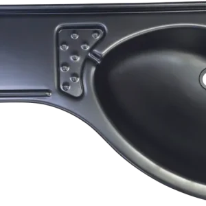 Preisknaller Comet Eckwaschbecken mit Seifenablage links Kunststoff mattschwarz 425 mm x 265 mm