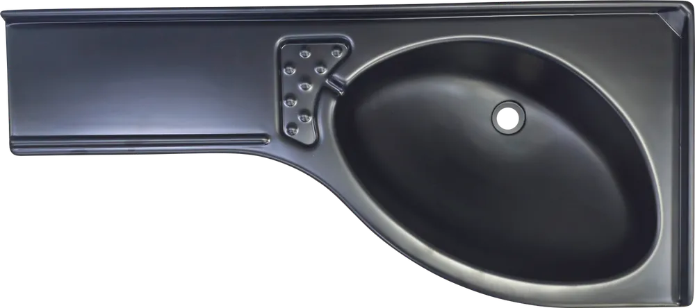 Preisknaller Comet Eckwaschbecken mit Seifenablage links Kunststoff mattschwarz 425 mm x 265 mm