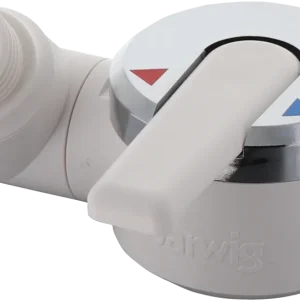 Barwig Einhebel-Brausemischarmatur Automatik mit 1/2 Zoll Duschabgang und 45° Tülle 10 mm Weiß / Chrom Sofort Bestellen