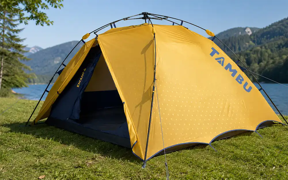 Sonderangebot Tambu Emani 4 Schnellaufbauzelt für 4 Personen aus recyceltem Polyester 2.000 mm Wassersäule