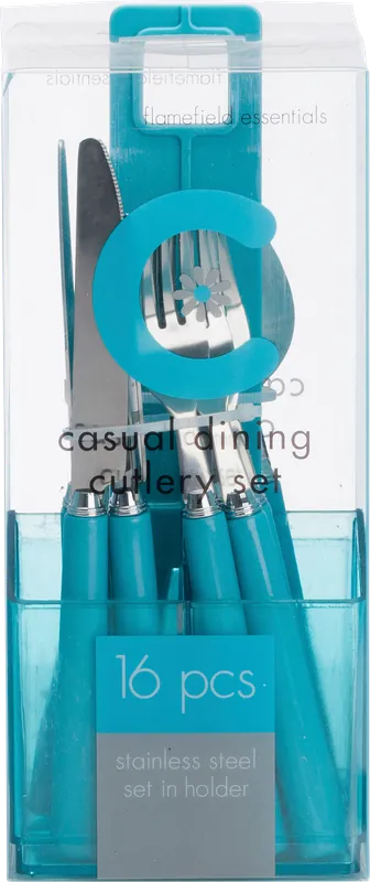 Top-Seller Flamefield Aqua Granite Cutlery Set Besteckset 16-teilig blau