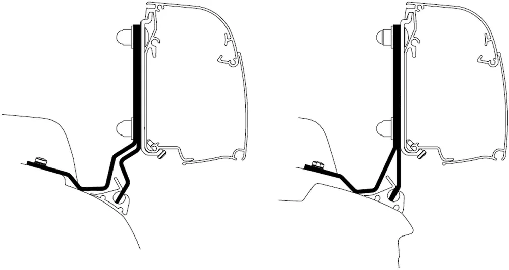 Thule Markisenadapterset 2 teilig für Swift Monza V710 RHD mit Thule 4200 Wandmarkise 2,60 Meter Jetzt Kaufen