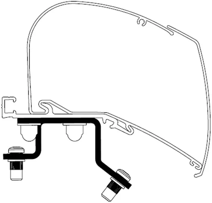 Aktuell Thule Markisenadapterset 3 teilig für Renault Master 2024 L3H2 mit Thule Omnistor 6300 Dachmarkise 3,75 Meter