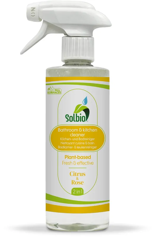 Solbio Bad- und Küchenreiniger Reinigungsspray pflanzliche Formel 500 ml Geprüft