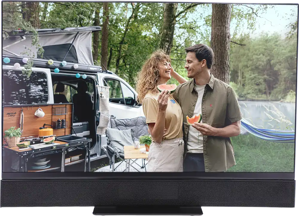 Berger Acoustiq HD Smart Fernseher mit integrierter Soundbar, Triple-Tuner und 12 / 230 V Online Kaufen