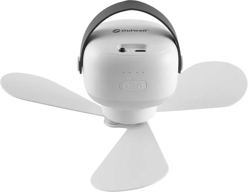 Neue Kollektion Outwell Aurelios Ventilator mit Lampe wiederaufladbar 7200 mAh