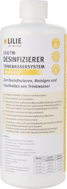 Lilie TW-Desinfizierer Trinkwasserdesinfizierer 1-Liter-Reichweite für 100 Liter Jetzt Kaufen