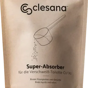 Clesana Super-Absorber Granulat mit hoher Saugkraft für Clesana Verschweiß-Toilette C1 / X1 Ausverkauf