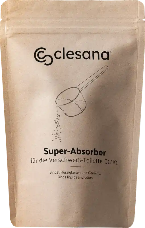 Clesana Super-Absorber Granulat mit hoher Saugkraft für Clesana Verschweiß-Toilette C1 / X1 Ausverkauf