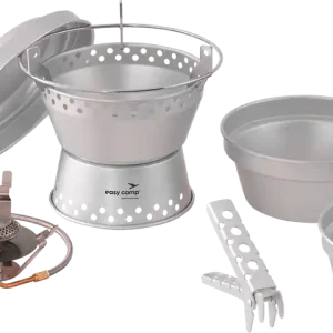 Versand Am Gleichen Tag Easy Camp Sturmkocher und Herd-Set mit Windschutz 1600 W, Gaskocher