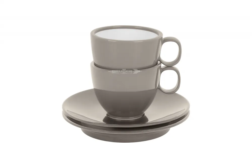 Preisreduziert Brunner Antislip Espresso-Tassen Set 2-teilig mit rutschhemmende Untertasse