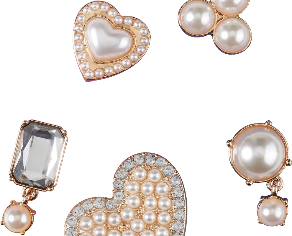 Heißes Angebot Crocs Jibbitz Pearly Hearts 5er Pack