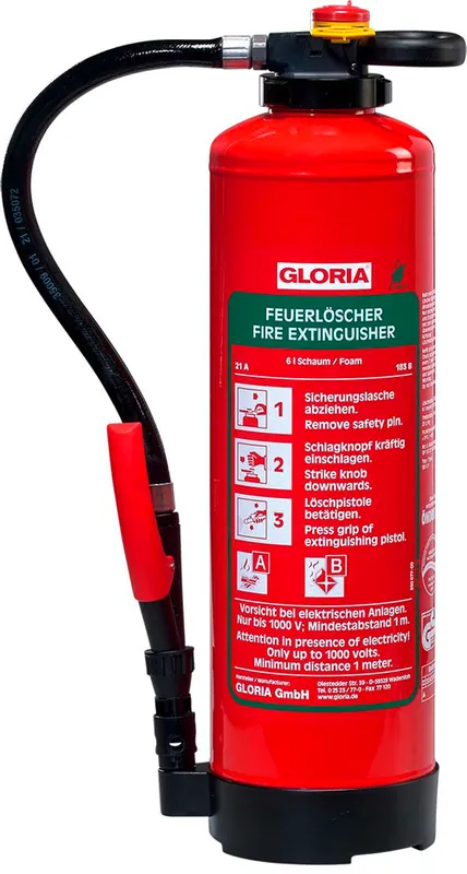 Gloria SKA+ 6 PRO Schaum Aufladefeuerlöscher mit fluorfreiem Schaum für A- und B-Brände 6 Liter Neu
