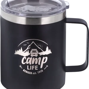 Zertifiziert Camplife Edelstahl Thermo-Trinkbecher mit Henkel und Deckel 450 ml