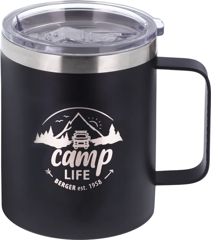 Zertifiziert Camplife Edelstahl Thermo-Trinkbecher mit Henkel und Deckel 450 ml