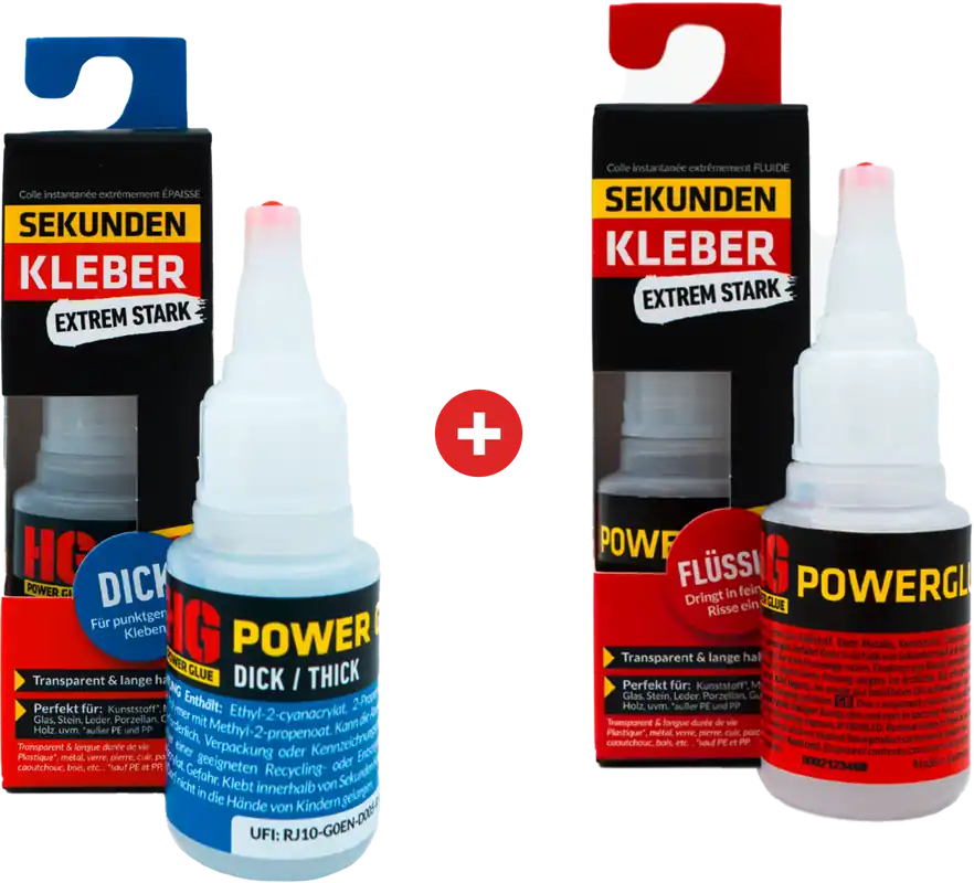 HG Power Glue Sekundenkleber Set 2-teilig dick und flüssig je 20 g Direkt Vom Hersteller