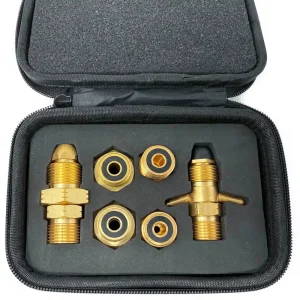Neuheit DREHMEISTER Gas Flaschen Adapter Set EU inklusive Etui - Gas-Entnahme 6-teilig