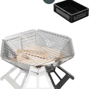 Begrenztes Angebot Boxio Fire Set Feuerschale mit Grillrost und Solo Up Eurobox