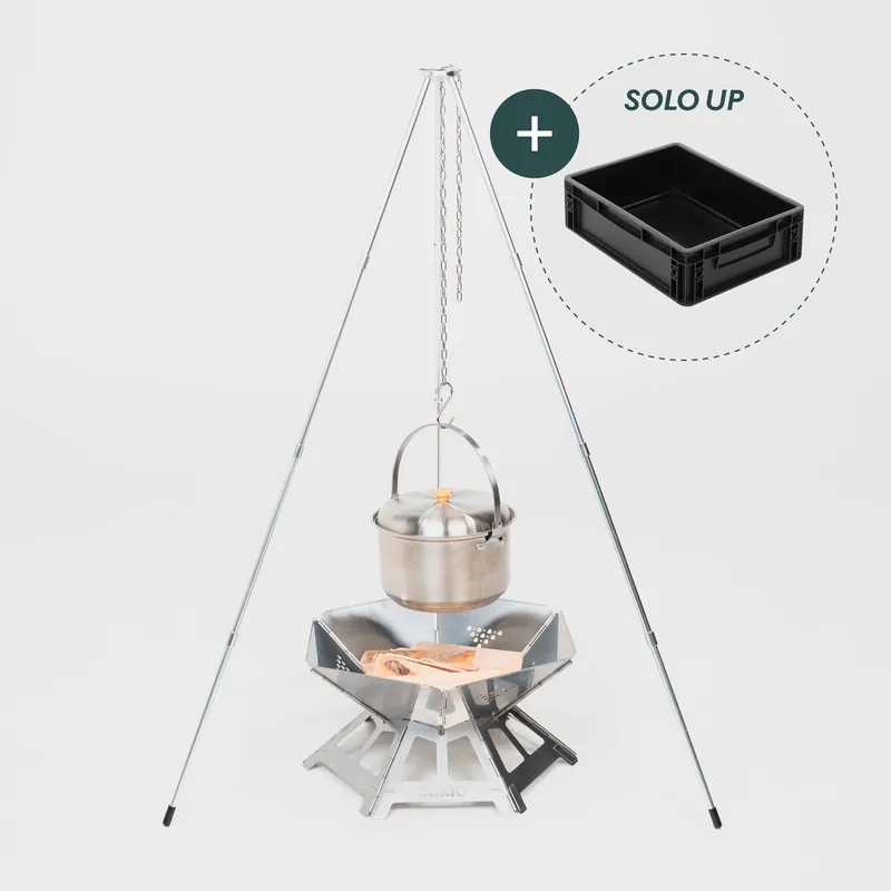 Boxio Fire Bundle Set Feuerschale mit Grill und Dreibein inklusive Eurobox Top-Angebot