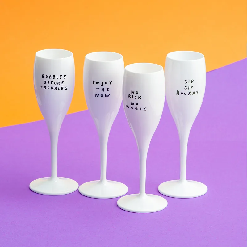 Koziol Cheers No. 1 Sektglas Set 4-teilig aus Thermoplastik 100 ml Geprüft