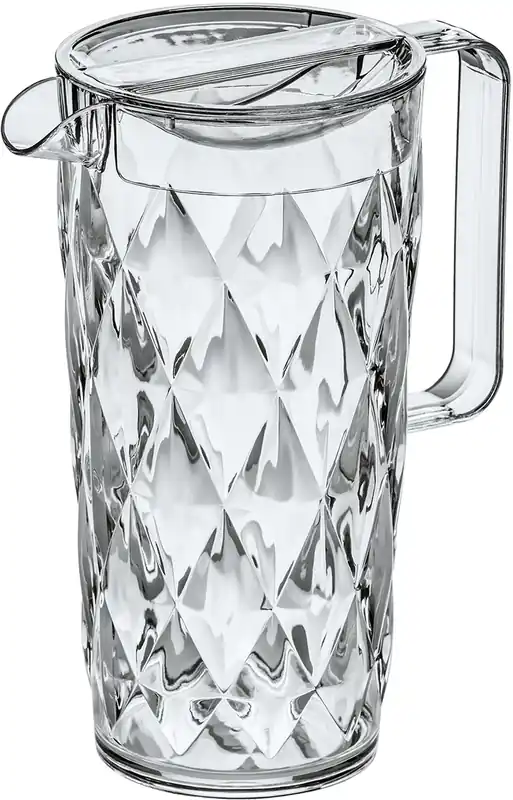 Angebot Koziol Crystal Karaffe 1,6 Liter mit Deckel ausgießsicher facettiertes Design
