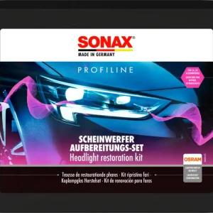 Schnäppchen Sonax Profiline Scheinwerfer-Aufbereitungsset Kunststoff-Scheinwerfer 8 teilig