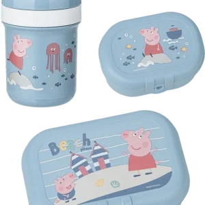 Koziol Peppa Pig Waves To Go Lunchbox Set 3 teilig mit 2 Boxen / Trinkflasche 200 ml Neu