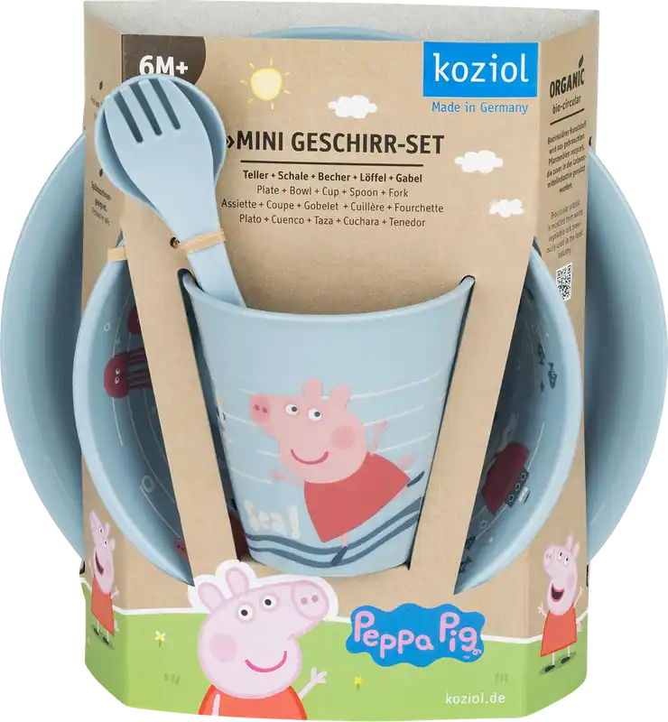 Preisreduziert Koziol Peppa Pig Waves at Home Kindergeschirr Set 5 teilig