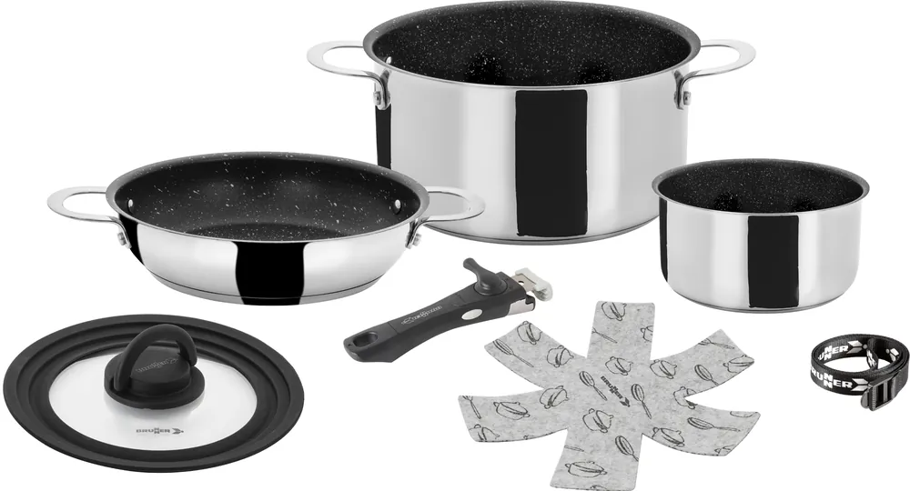 Brunner Academy Vacuum Kochtopfset 5+1 stapelbar Ø 22 cm Begrenztes Angebot