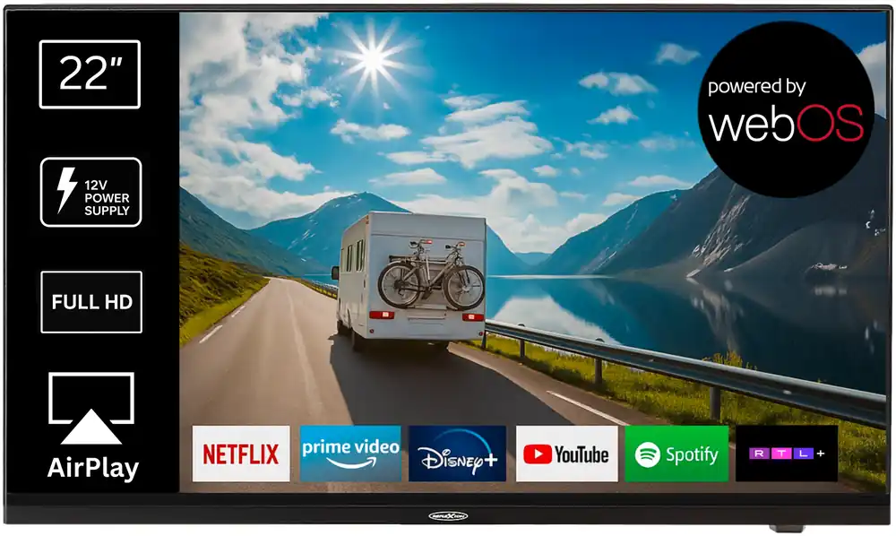 Reflexion LED-Smart TV Fernseher mit DVD-Player Full HD 12V / 24V / 240V schwarz Neue Ware