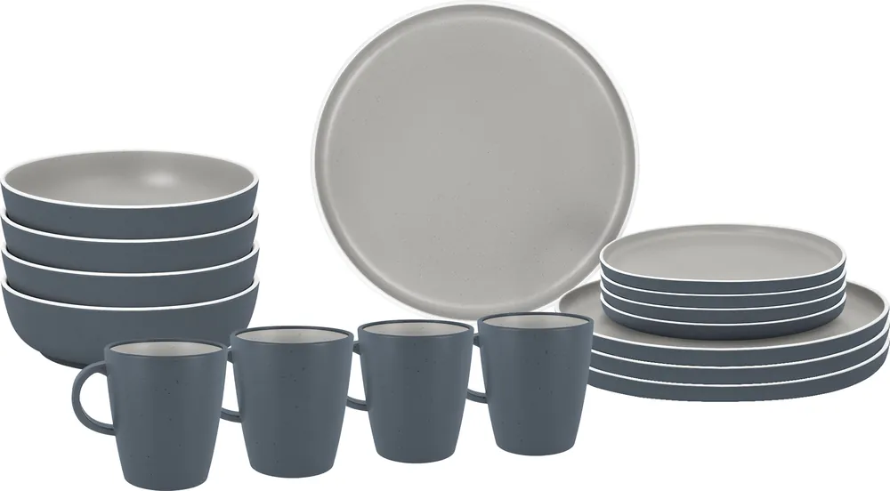 Ausverkauf Brunner Lunch Box Trilogy Melamin Geschirrset Antirutsch, BPA-frei und bruchunempfindlich 16-teilig