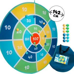 alldoro XXL Dartscheibe für Kinder Ø 142 cm mit 12 Klettbällen und Tragetasche Neu Im Sortiment